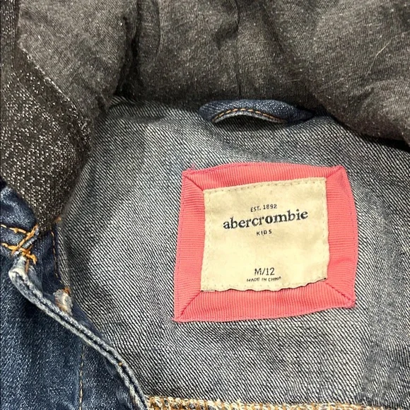 Abercrombie Denim and Black Hooded Kids Jacket - Picture 3 of 7